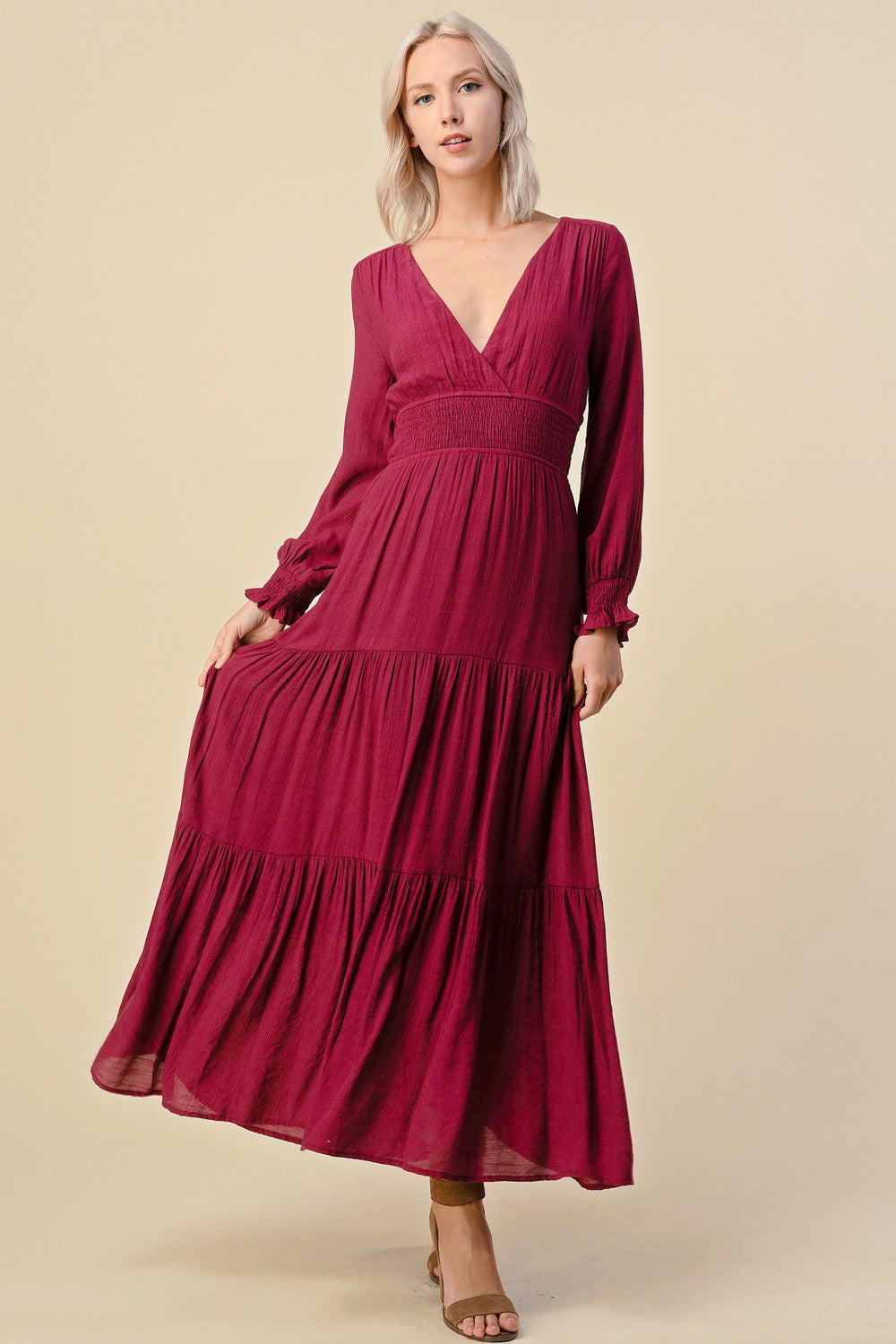 One fine day tiered v-neck dress