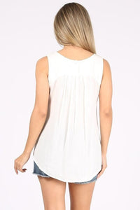 Easy livin' white detail tank