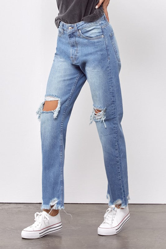 Style starter ripped mom jeans