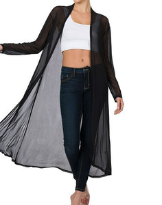 Anything goes mesh duster cardigan