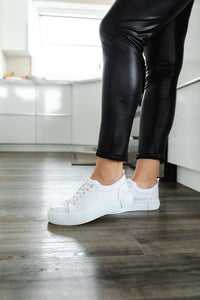 Off the hook faux leather leggings